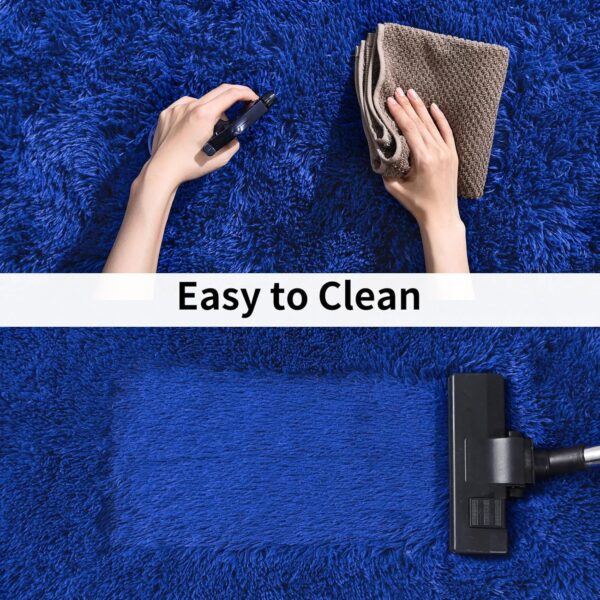Ailyei 8x10 Large Area Rugs for Living Room, Ultra Soft Royal Blue Big Shag Rug for Bedroom Nursery, Modern Fluffy Plush Carpet for Girls Boys Kids Room Dorm Home Decor, Upgrade Non-Slip - Image 7