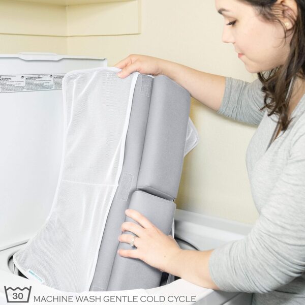 Bath Kneeler and Elbow Rest Pad, 1.75 inch Extra Thick Baby Bath Kneeling Pad and Elbow Pad for Bathtub. Bath Tub Elbow Pad with Infant Toy and Baby Accessories Organizer, Grey - Image 6