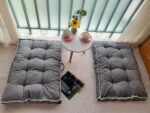 Large Floor Pillow Meditation Cushion,Tufted Seat Cushions Kids Reading Nook Cushion Floor Pillows Seating for Adults,Thick Floor Cushion Sitting Pillow for Living Room Balcony Outdoor（Gray） - Image 4