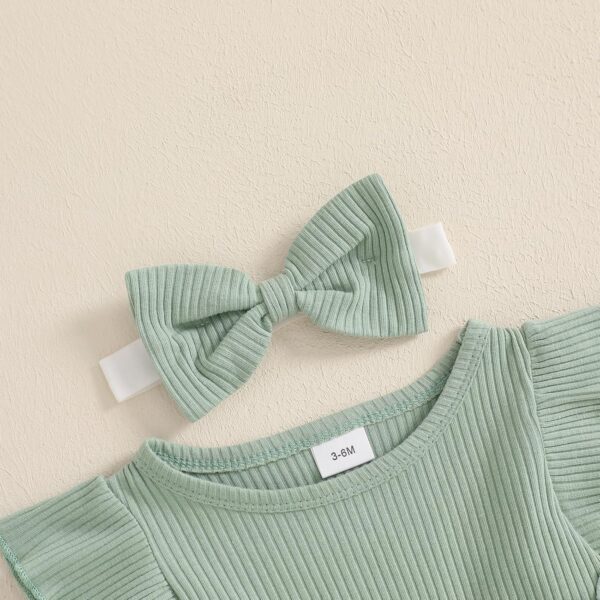 Himllauen Baby Girl Romper Dress Lace Mesh Embroidery Sleeveless Jumpsuit Newborn Baby Casual Romper with Headband for Baby Girls 0-24 Months - Image 3