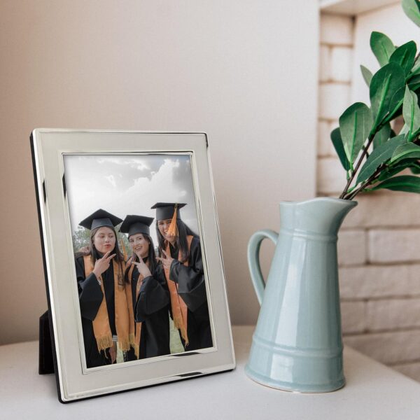 Frametigo Silver Plated Plain Satin Photo Frame - Fits Photo Size 4"x6" (10x15cm) - Image 5