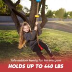 TURFEE Climbing Rope Tree Kids Swing with Platforms and Disc Swings Seat,Outdoor Indoor Backyard Playground Swingset Accessories Single Disk 6 Ft Outdoor Climbing Rope,Carabiner &4 Ft Tree Strap - Image 6