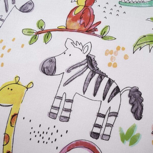 Happy Linen Company Kids Boys Girls Jungle Safari Animals Lion King Teal Reversible Toddler Cot Bed Bedding Duvet Cover Set - Image 7