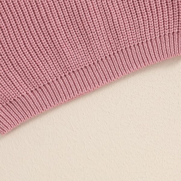 Geagodelia Toddler Baby Girl Warm Sweater Ruffled Long Sleeve Crew Neck Knitted Sweatshirt Pullovers Solid Color Knit Jumpers Tops Chunky Knitwear Fall Winter Clothes Outfits - Image 7