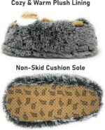 OoohGeez! Kids Funny Fuzzy Animal Slippers, Cute Cozy Non-Slip House Shoes for Boys & Girls, Shoe Size 1-4 - Image 4