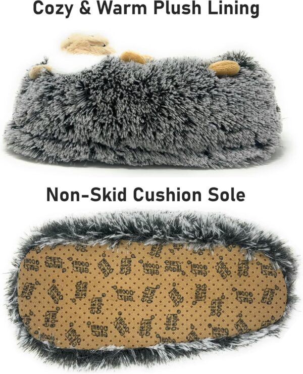 OoohGeez! Kids Funny Fuzzy Animal Slippers, Cute Cozy Non-Slip House Shoes for Boys & Girls, Shoe Size 1-4 - Image 4
