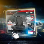 Walser Car seat cover Kimi, universal seat cover and protective pad in black - white, seat protector for cars and vanss in racing look design - Image 8