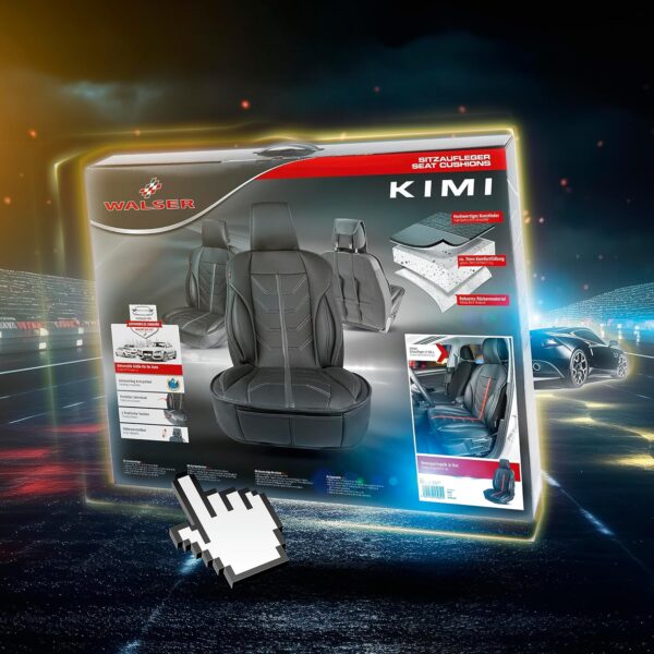 Walser Car seat cover Kimi, universal seat cover and protective pad in black - white, seat protector for cars and vanss in racing look design - Image 8