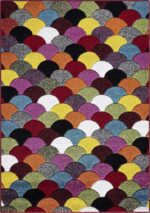 ZASH London Multi-Colored Geometric Design Area Rugs Thick Soft Bedroom Carpet Long Hallway Runner Mat (Scales, 60x110 cm) - Image 2