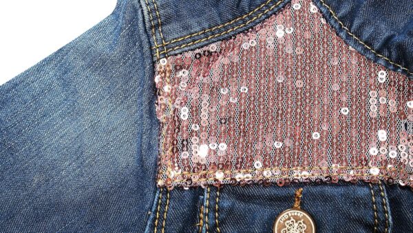 KIDSCOOL SPACE Little Girl Jean Jacket,Flower Embroidered Denim Outfits - Image 4