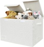 GRANNY SAYS Extra Large Storage Box, Pack of 1 Toy Storage Box, Foldable Storage Box with Lid, Toy Baskets for Kids, Toy Chest White Storage Box for Organising Baby Child's Living Room Toys and Stuff