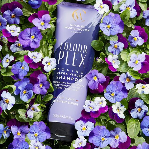 Charles Worthington Colourplex Toning Ultra Violet Shampoo, Purple Shampoo for Blonde Hair, Toning Shampoo for Blondes, Purple Pigment Shampoo, 250ml - Image 5