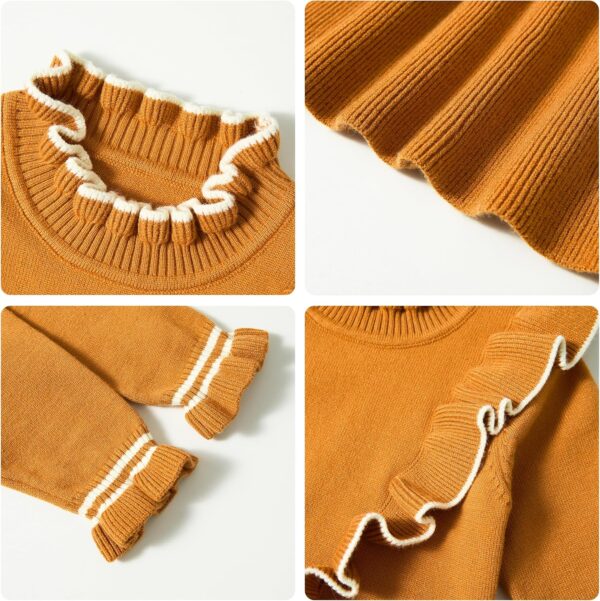 Miipat Baby Girl Dress Long Sleeve Toddler Girls Sweater Dresses Fall Winter Ruffle Pullover Knit Outfits for Girl - Image 5