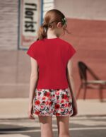 Arshiner Girl's Clothing Set Kids Summer T-shirt with Shorts Set Casual Fashion Short Sleeve Top Outfits Set for Girls 6-14 Years - Image 4