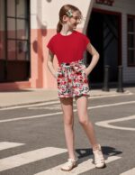 Arshiner Girl's Clothing Set Kids Summer T-shirt with Shorts Set Casual Fashion Short Sleeve Top Outfits Set for Girls 6-14 Years - Image 5