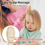 Personalized Baby Hair Brush and Comb Set for Newborn - Custom Wooden Toddler Hair Brush Set with Soft Goat Bristle, Baby Brush Set for Newborn, Toddler Cradle Cap Brush Perfect Baby Registry (A) - Image 4