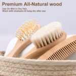 Personalized Baby Hair Brush and Comb Set for Newborn - Custom Wooden Toddler Hair Brush Set with Soft Goat Bristle, Baby Brush Set for Newborn, Toddler Cradle Cap Brush Perfect Baby Registry (A) - Image 6