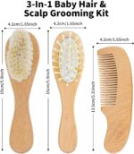 Personalized Baby Hair Brush and Comb Set for Newborn - Custom Wooden Toddler Hair Brush Set with Soft Goat Bristle, Baby Brush Set for Newborn, Toddler Cradle Cap Brush Perfect Baby Registry (A) - Image 7