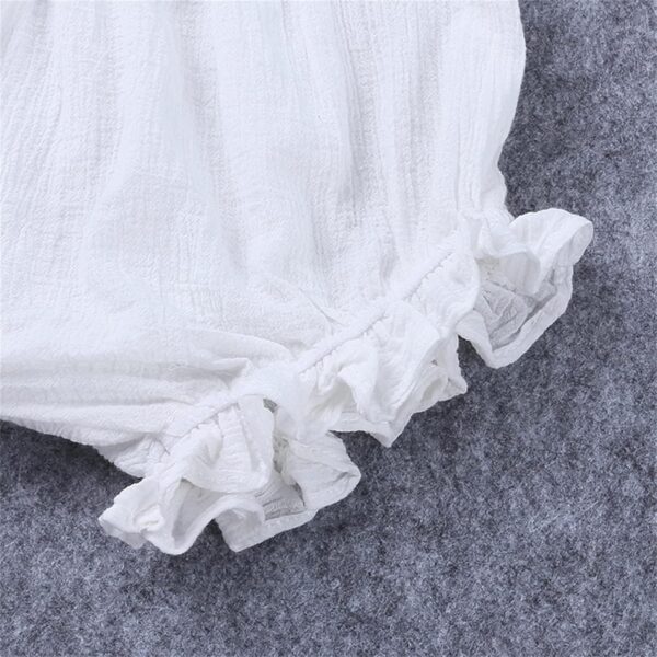 Cotton Bloomers Shorts for Baby Girls Newborn Loose Harem Cover up Shorts Summer Ribbed Ruffle Solid Underwear for Infant Kids Cotton Linen Blend Gymnastics Casual Suits - Image 2