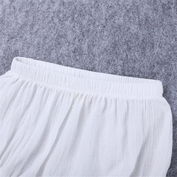 Cotton Bloomers Shorts for Baby Girls Newborn Loose Harem Cover up Shorts Summer Ribbed Ruffle Solid Underwear for Infant Kids Cotton Linen Blend Gymnastics Casual Suits - Image 4