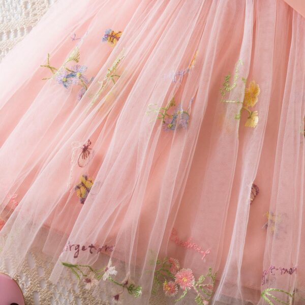 NNJXD Baby Girl Flower Embroidery Tulle Dress Elegant Toddler Birthday Party Dresses - Image 5