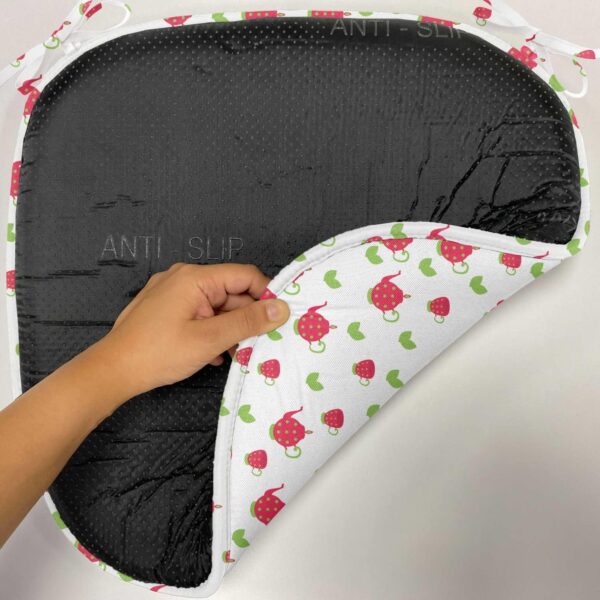 Ambesonne Tea Party Chair Seating Cushion Set of 12, Teapots with Polka Dots and Leaves Tea Time Image Beverage British Design, Anti-Slip Seat Padding for Kitchen & Patio, 16"x16", Dark Coral Green - Image 5