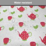 Ambesonne Tea Party Chair Seating Cushion Set of 12, Teapots with Polka Dots and Leaves Tea Time Image Beverage British Design, Anti-Slip Seat Padding for Kitchen & Patio, 16"x16", Dark Coral Green - Image 6