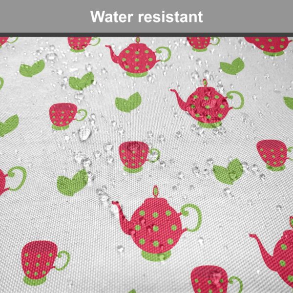 Ambesonne Tea Party Chair Seating Cushion Set of 12, Teapots with Polka Dots and Leaves Tea Time Image Beverage British Design, Anti-Slip Seat Padding for Kitchen & Patio, 16"x16", Dark Coral Green - Image 6