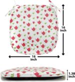 Ambesonne Tea Party Chair Seating Cushion Set of 12, Teapots with Polka Dots and Leaves Tea Time Image Beverage British Design, Anti-Slip Seat Padding for Kitchen & Patio, 16"x16", Dark Coral Green - Image 7