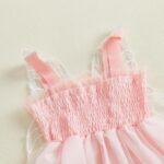 Himllauen Baby Girl Ruffle Sleeveless Dress Toddler Girl 3D Bufferfly Flower Tulle Dress Square Neck Princess Wing Party Dress for Little Girl - Image 4