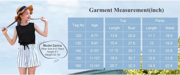 Arshiner Girls Tank Tops with Shorts Set Kids Summer Clothing Sets Casual Fashion Sleeveless T-shirts Outfits for Girls - Image 6