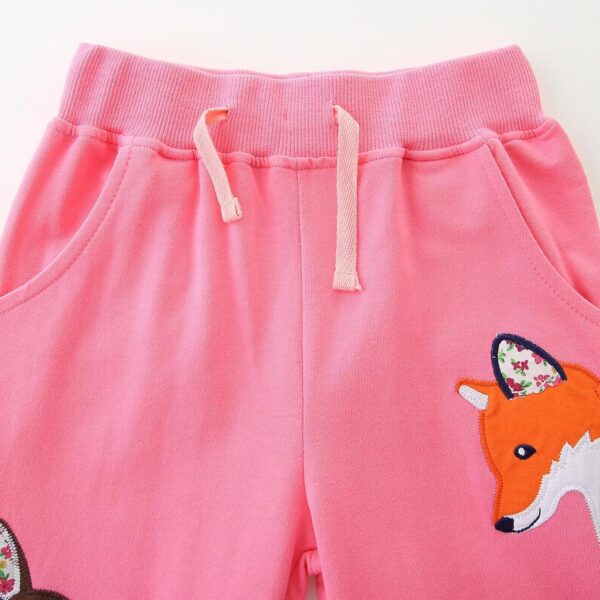 Little Hand Toddler Girls Flower Sweatpant Sports Heart Deer Bunny Trousers Drawstring Casual Pants with Pocket Kids Tracksuit Kids Bottoms Age 2-7 Years - Image 3