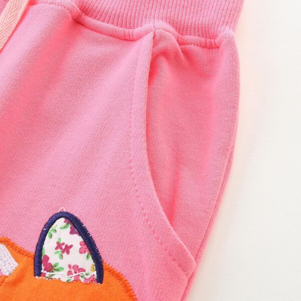 Little Hand Toddler Girls Flower Sweatpant Sports Heart Deer Bunny Trousers Drawstring Casual Pants with Pocket Kids Tracksuit Kids Bottoms Age 2-7 Years - Image 4