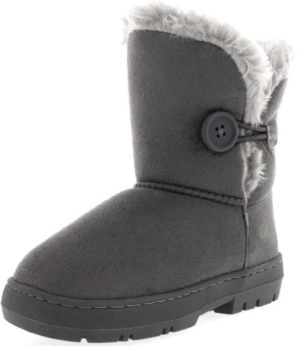 Kids Girls Button Winter Snow Rain Cosy Casual Warm Boots - Image 3