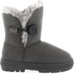 Kids Girls Button Winter Snow Rain Cosy Casual Warm Boots - Image 4