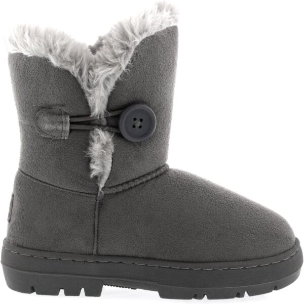 Kids Girls Button Winter Snow Rain Cosy Casual Warm Boots - Image 4