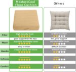 MeMoreCool Square Floor Pillow Seating for Adults Kids, Large Meditation Cushion Floor Pillow with Thick Foam & Soft Tufted Cover, Washable Big Pillow Seat Floor Cushion for Sitting Yoga 22" Khaki - Image 2