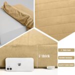 MeMoreCool Square Floor Pillow Seating for Adults Kids, Large Meditation Cushion Floor Pillow with Thick Foam & Soft Tufted Cover, Washable Big Pillow Seat Floor Cushion for Sitting Yoga 22" Khaki - Image 4