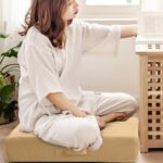 MeMoreCool Square Floor Pillow Seating for Adults Kids, Large Meditation Cushion Floor Pillow with Thick Foam & Soft Tufted Cover, Washable Big Pillow Seat Floor Cushion for Sitting Yoga 22" Khaki - Image 6