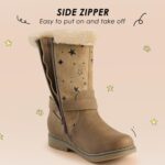 Harvest Land Girls Boots Kids Mid-Calf Boots Zipper School Shoes Big Kid Fashion Winter Boots Zip-up High-Top Flat Boots - Image 3