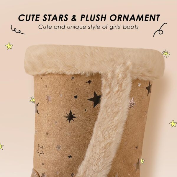 Harvest Land Girls Boots Kids Mid-Calf Boots Zipper School Shoes Big Kid Fashion Winter Boots Zip-up High-Top Flat Boots - Image 4