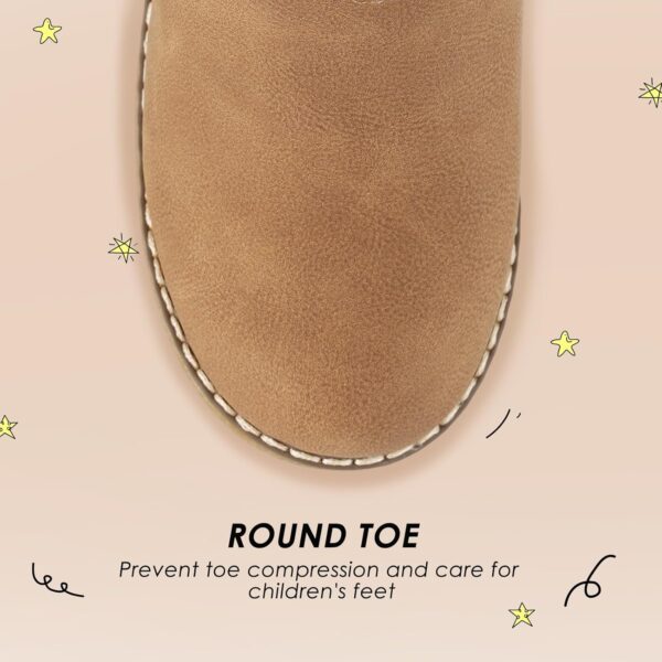 Harvest Land Girls Boots Kids Mid-Calf Boots Zipper School Shoes Big Kid Fashion Winter Boots Zip-up High-Top Flat Boots - Image 5