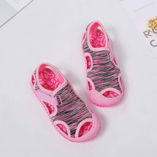 Toddler Athletic Shoes Girls Child Kids Summer Sandals Boys Beach Shoes Girls Outdoor Non-slip Baby Baby Shoes No Slip Walking Shoes Baby (Pink, 5.5 Toddler) - Image 4