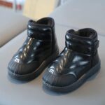 Toddler Boys Girls Snow Boots Baby Boy Fall Warm F𝘂r Lined Boots Winter Wa𝘁erproof Outdoor Ankle Booties Non Slip Shoes for Baby Toddler School Classic 𝗢xford Boots (Black, 9 Toddler) - Image 3