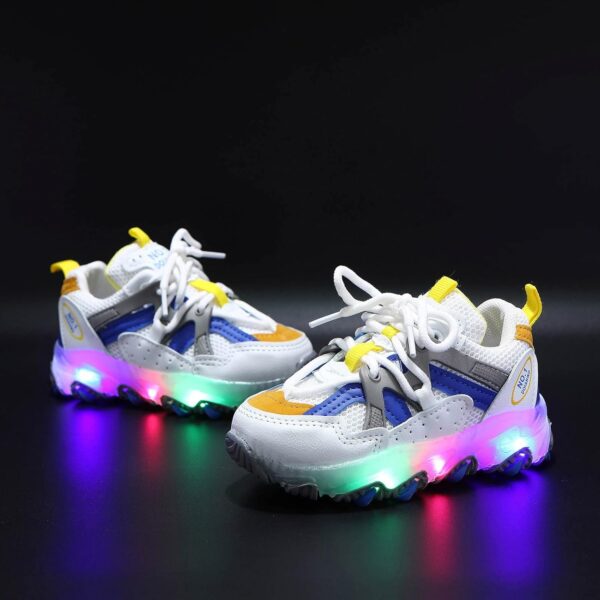 SRTUMEY Toddler Girl LED Light up Sneaker Shoes Non Slip Walking Shoes for Boys Girls Kids Baby Athletic Sport Trainers Christmas Birthday Gifts for Little Kid - Image 2