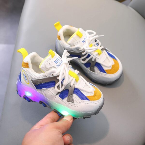 SRTUMEY Toddler Girl LED Light up Sneaker Shoes Non Slip Walking Shoes for Boys Girls Kids Baby Athletic Sport Trainers Christmas Birthday Gifts for Little Kid - Image 4