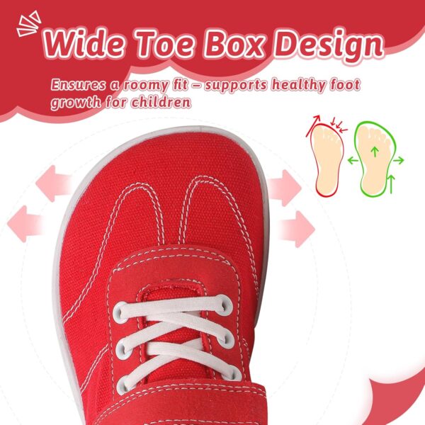 Barefoot Shoes Kids Wide Boys Girls Minimalist Canvas Trainers Walking Sneakers for School Running Outdoor Sports - Image 2