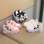 Girls Boys School Shoes - Kids Sports Athletic Shoes Toddler Little Kids Shoes Girls Printing Shoes Breathable Sports Shoes Soft Dance Plimsolls School Shoes for Children/Boys/Girls - Image 4