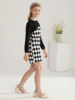 Naiyafly Girl's 2 Piece Outfits Kids Long Sleeve Crop Top and Cami Dress Set Teen Girls Pullover Sweatshirt + Butterfly/Plaid Print Bodycon Dress Clothes Christmas Party Casual Costumes - Image 7