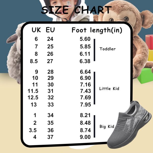 Kids Sock Shoes Boys Girls Trainers Tennis Walking Shoes Sneakers for Toddler/Little Kid/Big Kid - Image 2